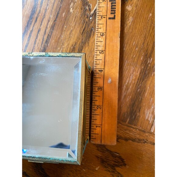 Vintage Mirrored Beveled Jewelry & Music Box With Gold Trim Plays "Love Story" R - Picture 5 of 10